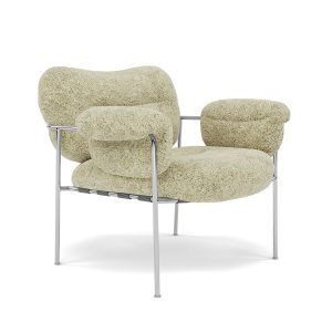 Bollo lenestol | Sheepskin Mohawi & stål