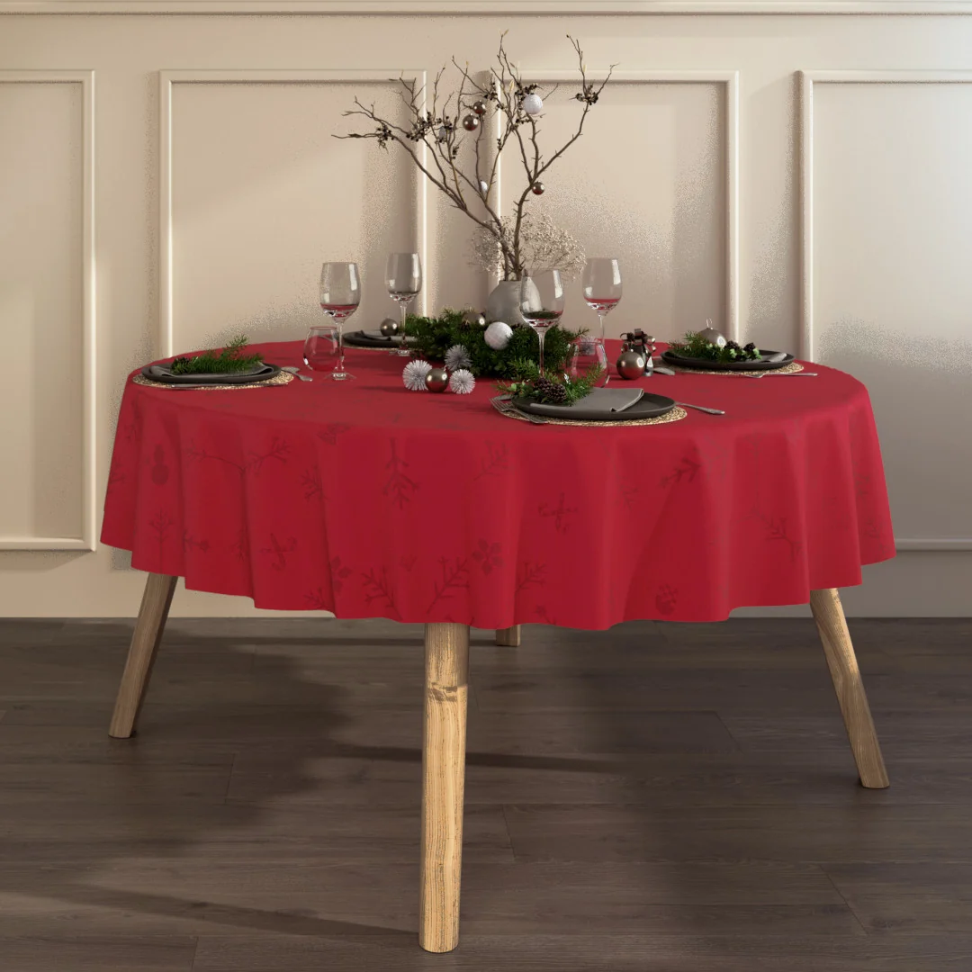 Engholm Noel jacquardvevd rund juleduk, rød - Ø 180 cm - Image 3