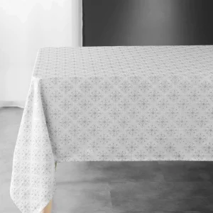 Orphee – Damaskduk med fint, geometrisk vevd mønster – 140 x 240 cm