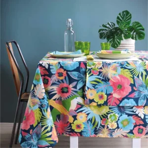 Araca Celadon - Akrylduk med store flotte blomster - 155 cm bred