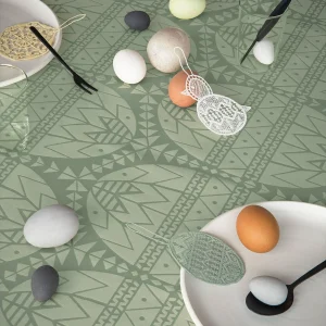 Easter Lys Grønn Damaskduk, flott påskeduk fra Juna - 150 cm x 320 cm