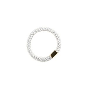 Fat Hair Tie – White W:Gold