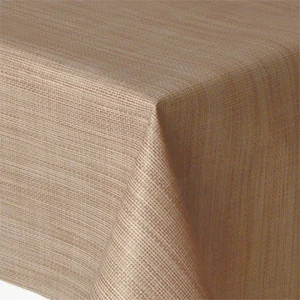 Hessian-look, ensfarget retro voksduk i 70-tallsstil, 140 cm bred – beige