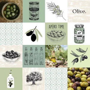Olive – Voksduk med oliven og olivenolje