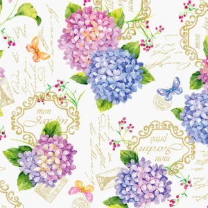 Ortensie – voksduk med hortensia, 140 cm bred
