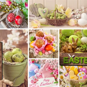 Påskevoksduk – Påskepynt & Pustede egg