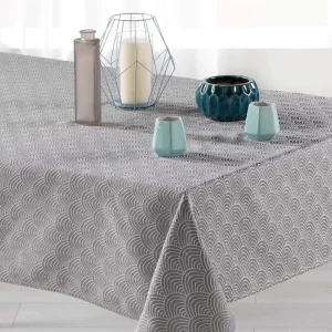 Tokio Jacquard Grå 140x300 cm – Damaskduk med flekkavvisende behandling