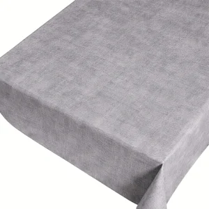 Linen Look Beton - Ensfarget voksduk i linlook, pregede overflate